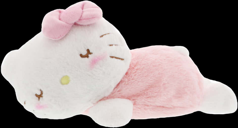 Плюшева Hello Kitty в легнало положение Тапет