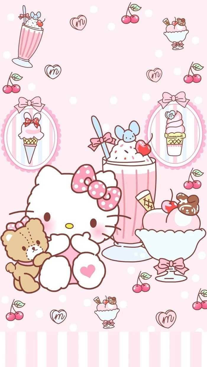 Сладка естетика Hello Kitty Тапет