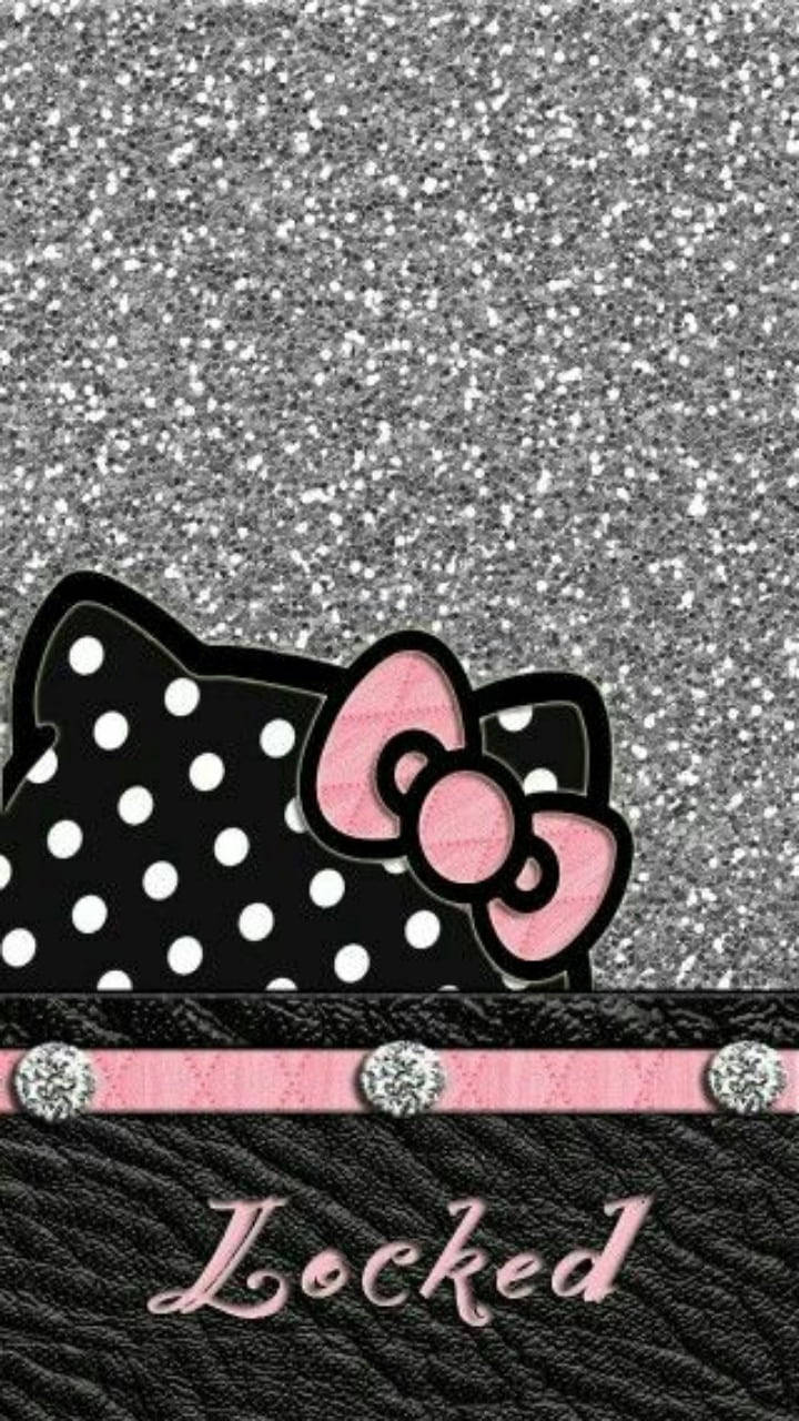 Розова и черна Hello Kitty Тапет