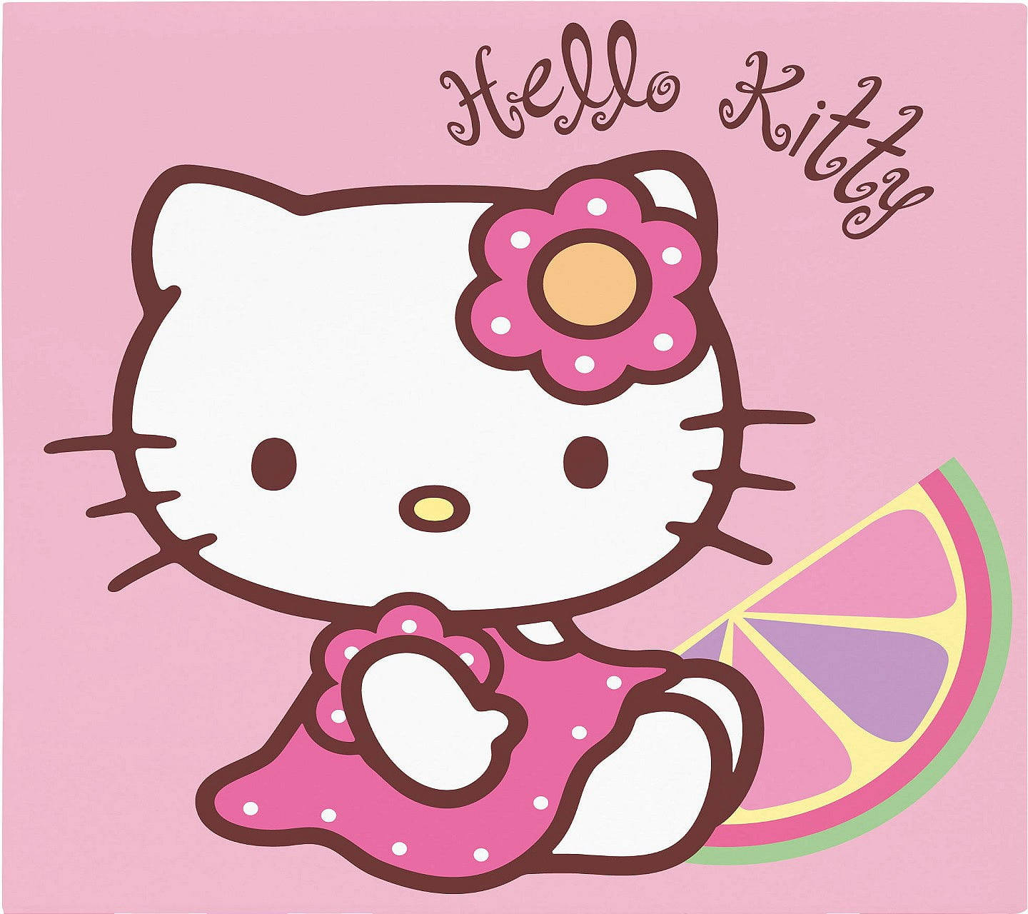 Розово Hello Kitty с резен портокал Тапет
