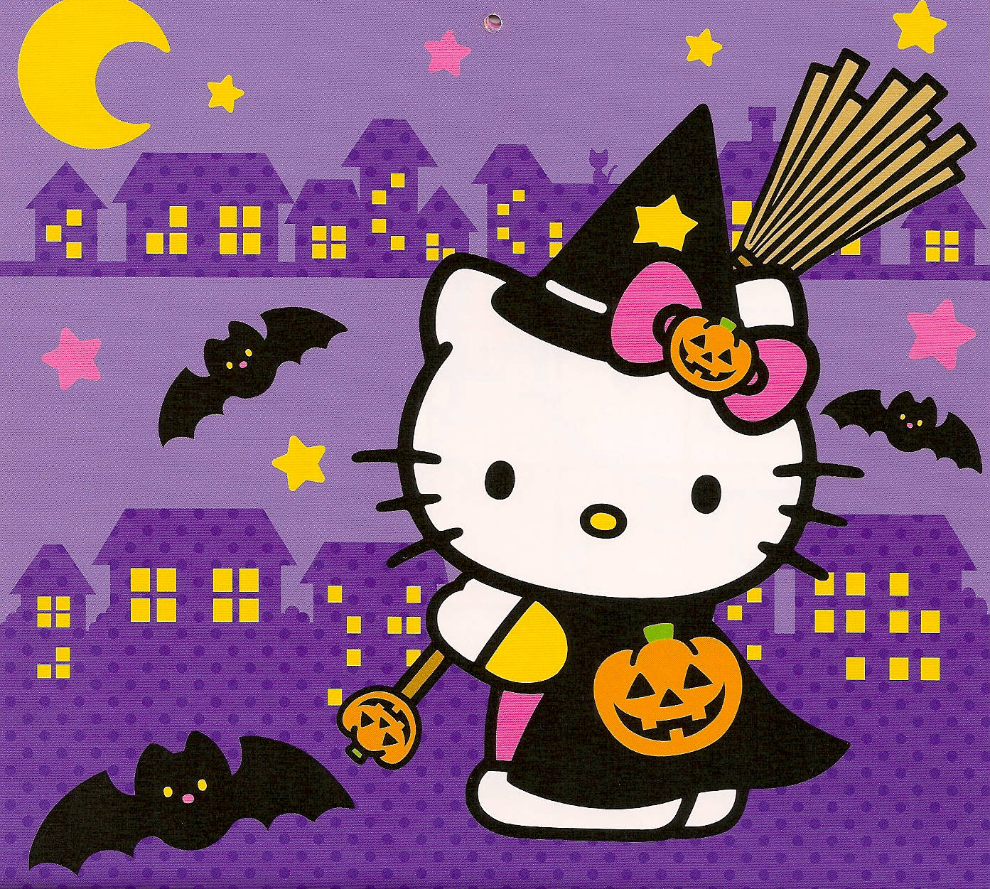Hello Kitty Halloween Sladka Veštica Тапет