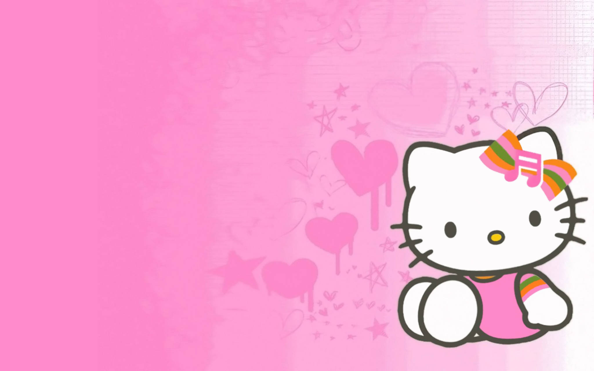 Hello Kitty Чупливо Розово Изкуство Тапет