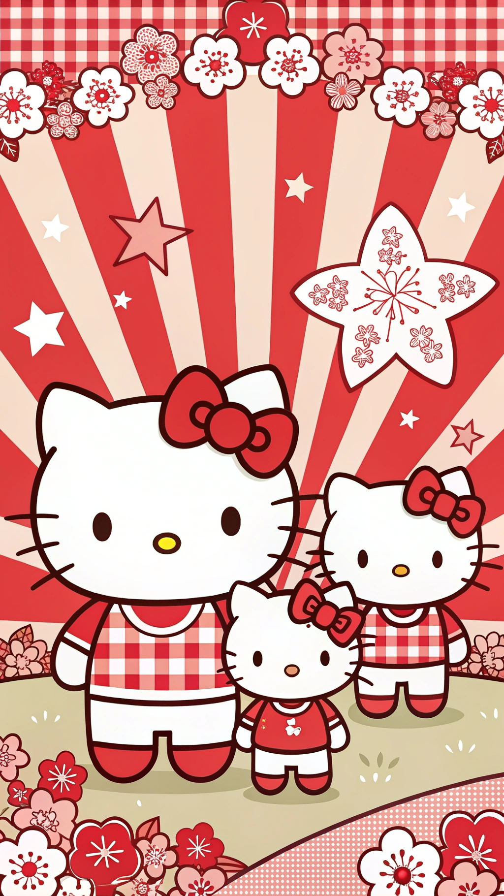 Експлозивен стил на семейството на Hello Kitty Тапет