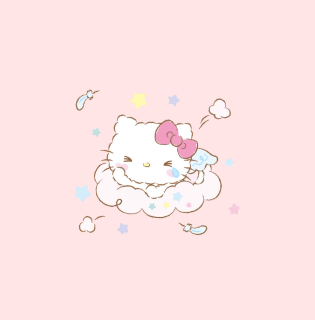 Плачеща ангелска Hello Kitty естетика Тапет