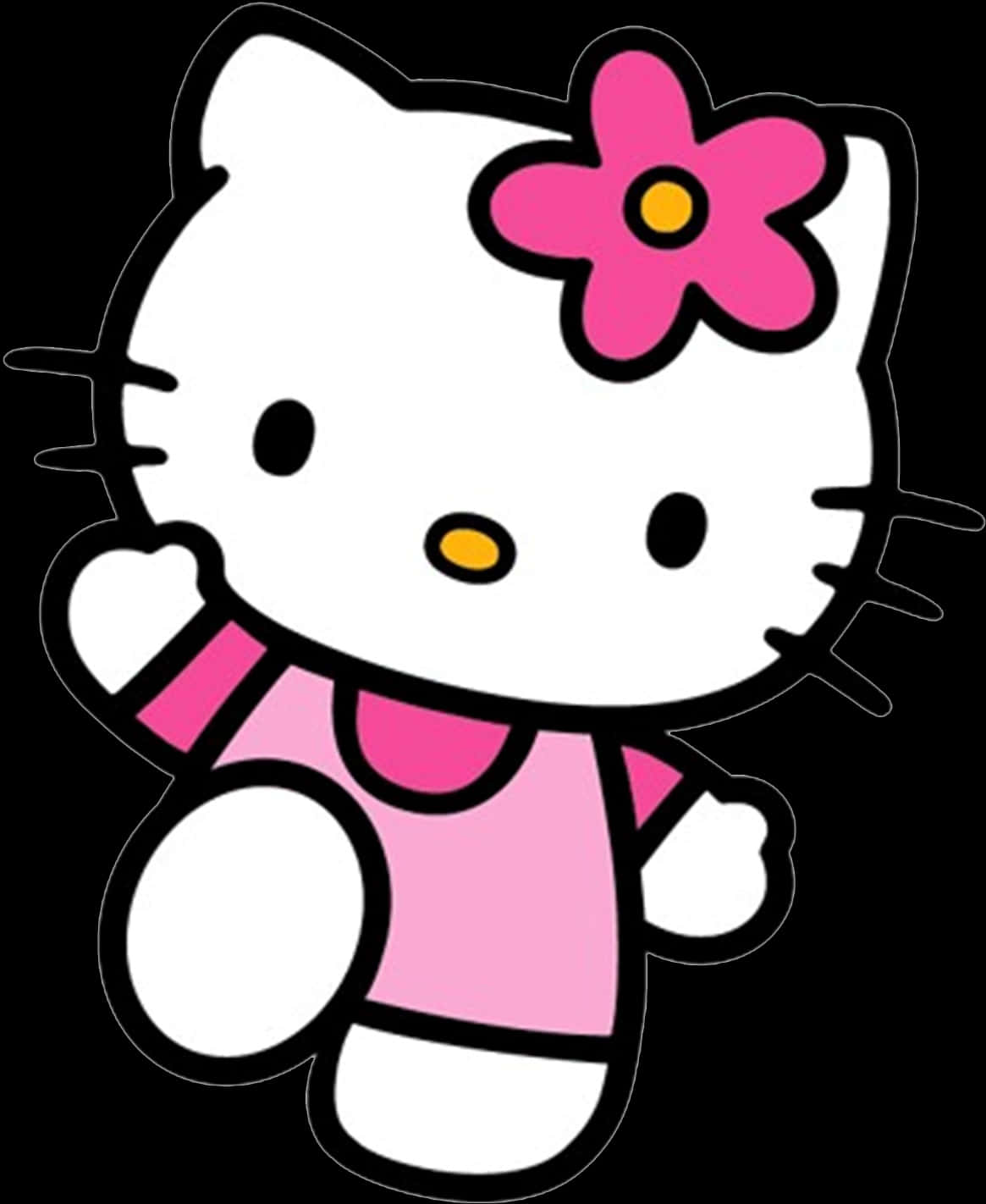 Hello Kitty розово облекло с цвете Тапет