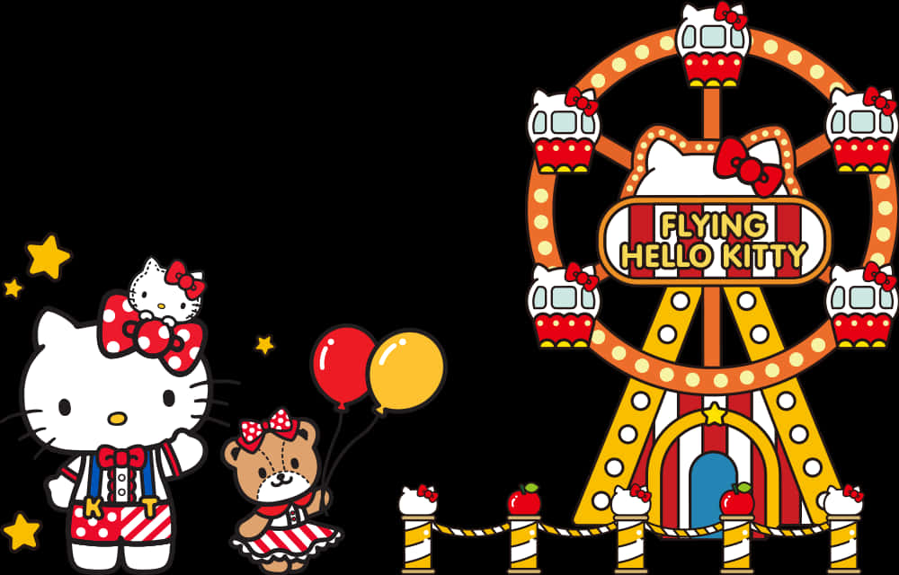 Летяща тема на карнавала Hello Kitty Тапет