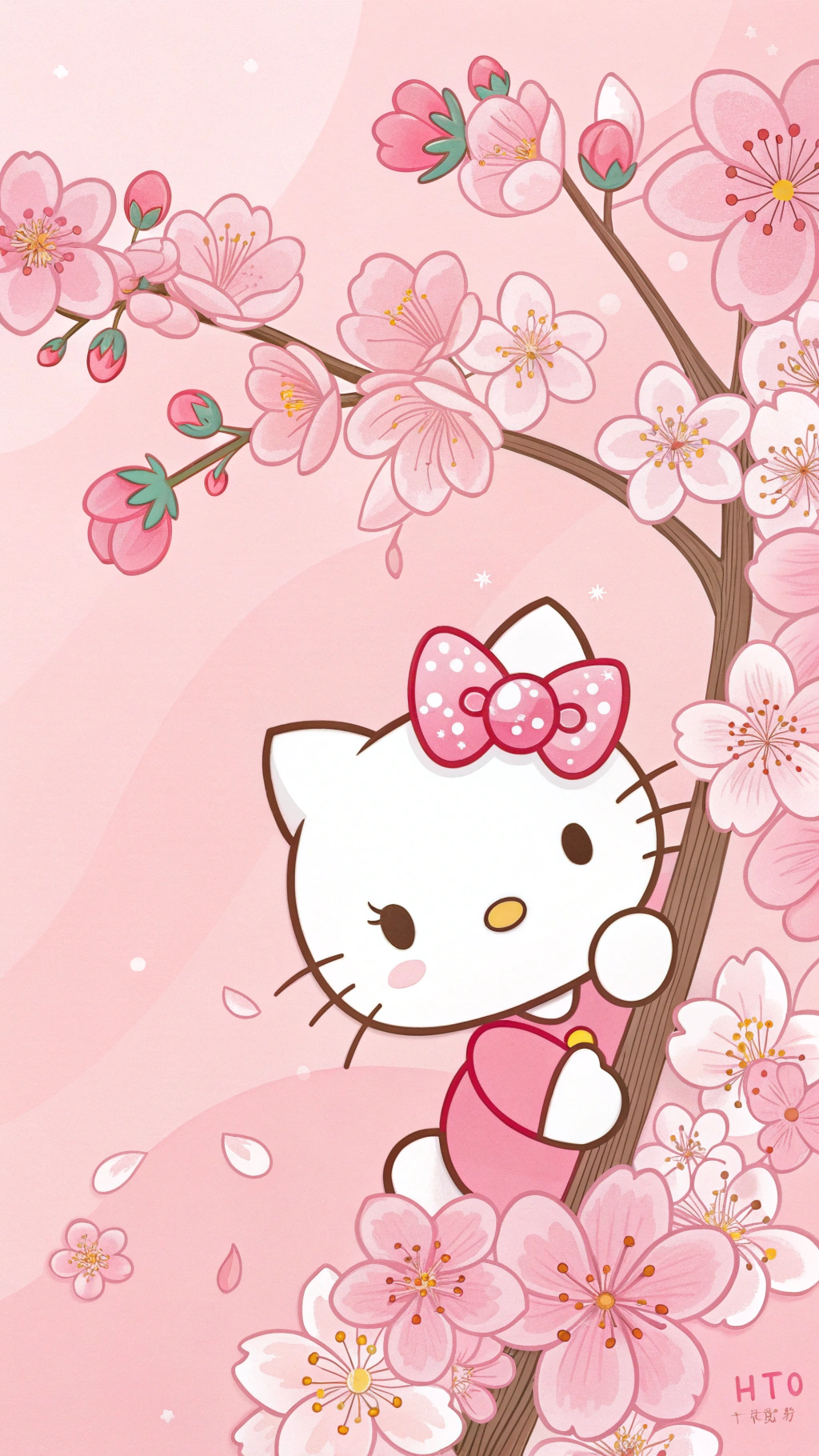 Тайният разцвет на сладката Hello Kitty Тапет