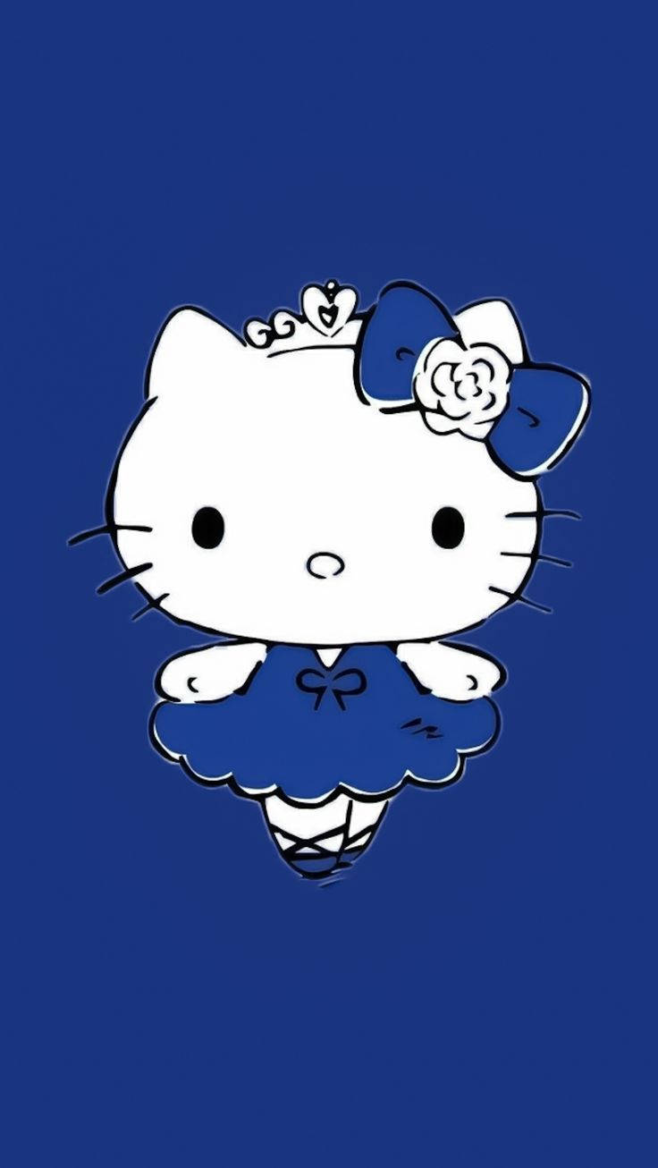 Синя естетика Hello Kitty Тапет