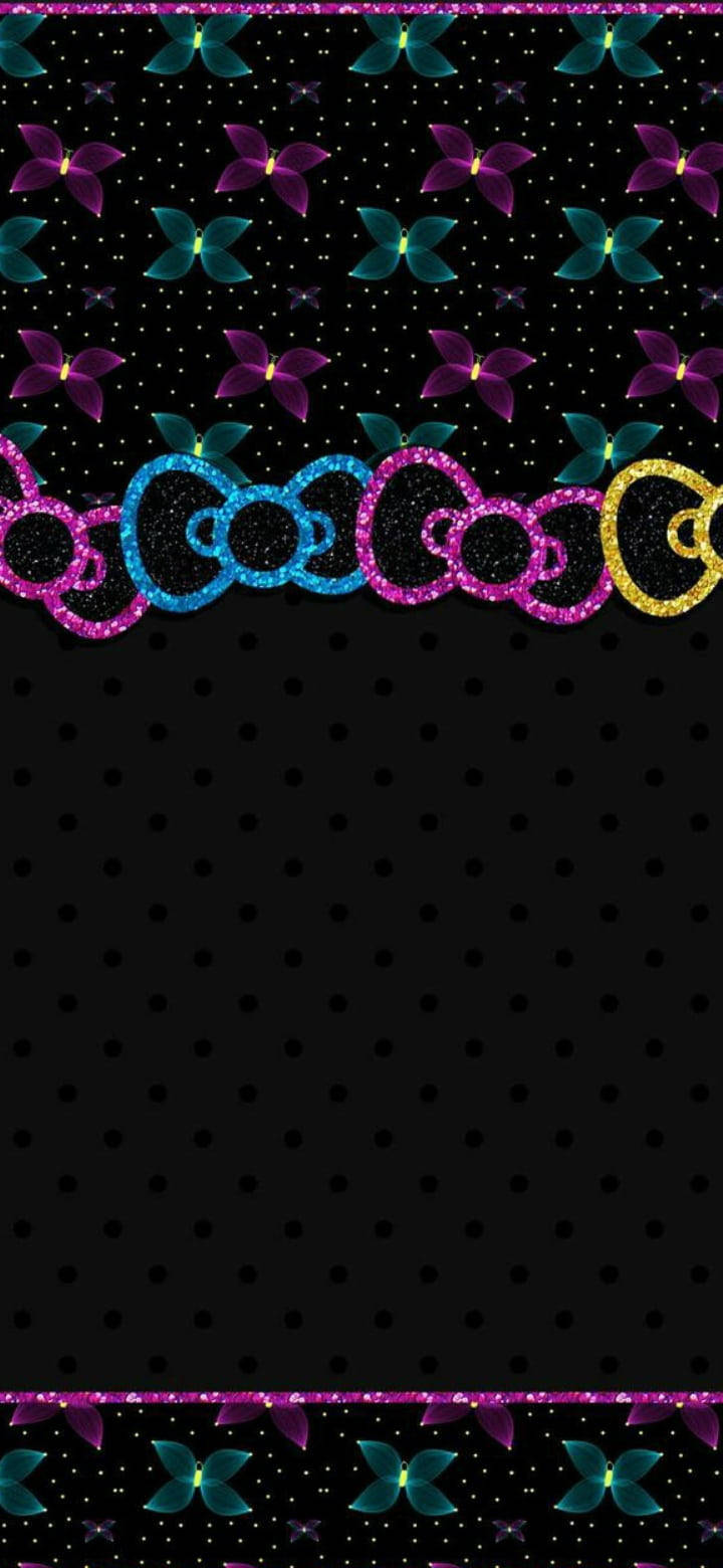 Черни панделки Hello Kitty Тапет