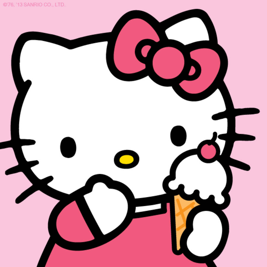 Hello Kitty PFP със сладолед Тапет
