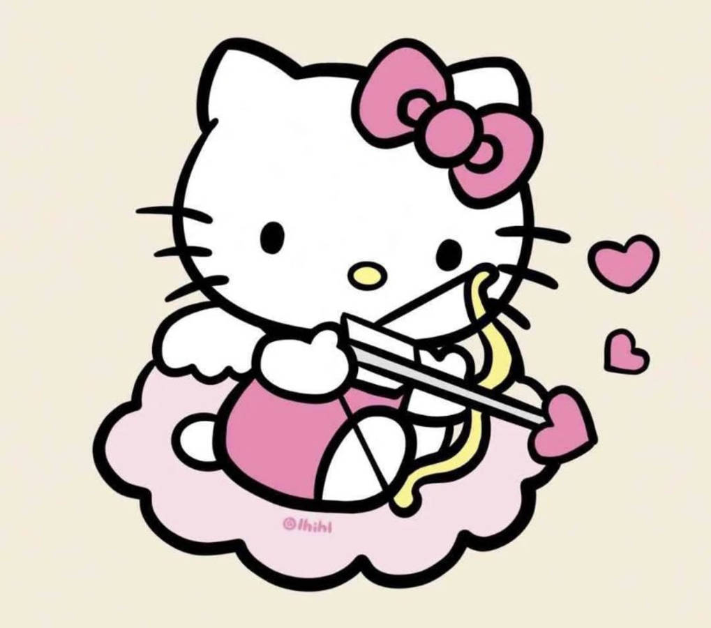 Hello Kitty Като Купидон PFP Тапет