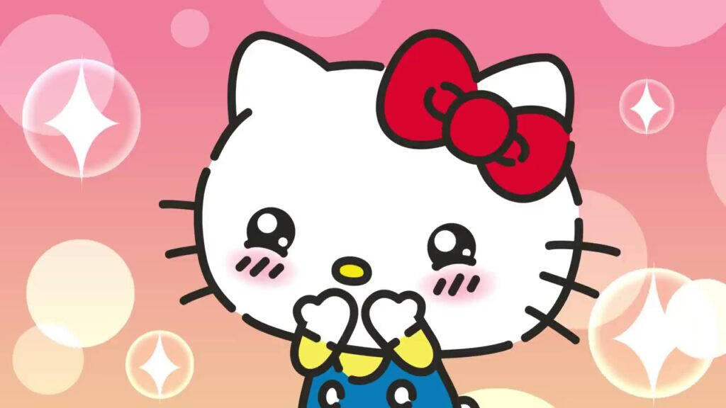 Сладък анимационен Hello Kitty PFP Тапет