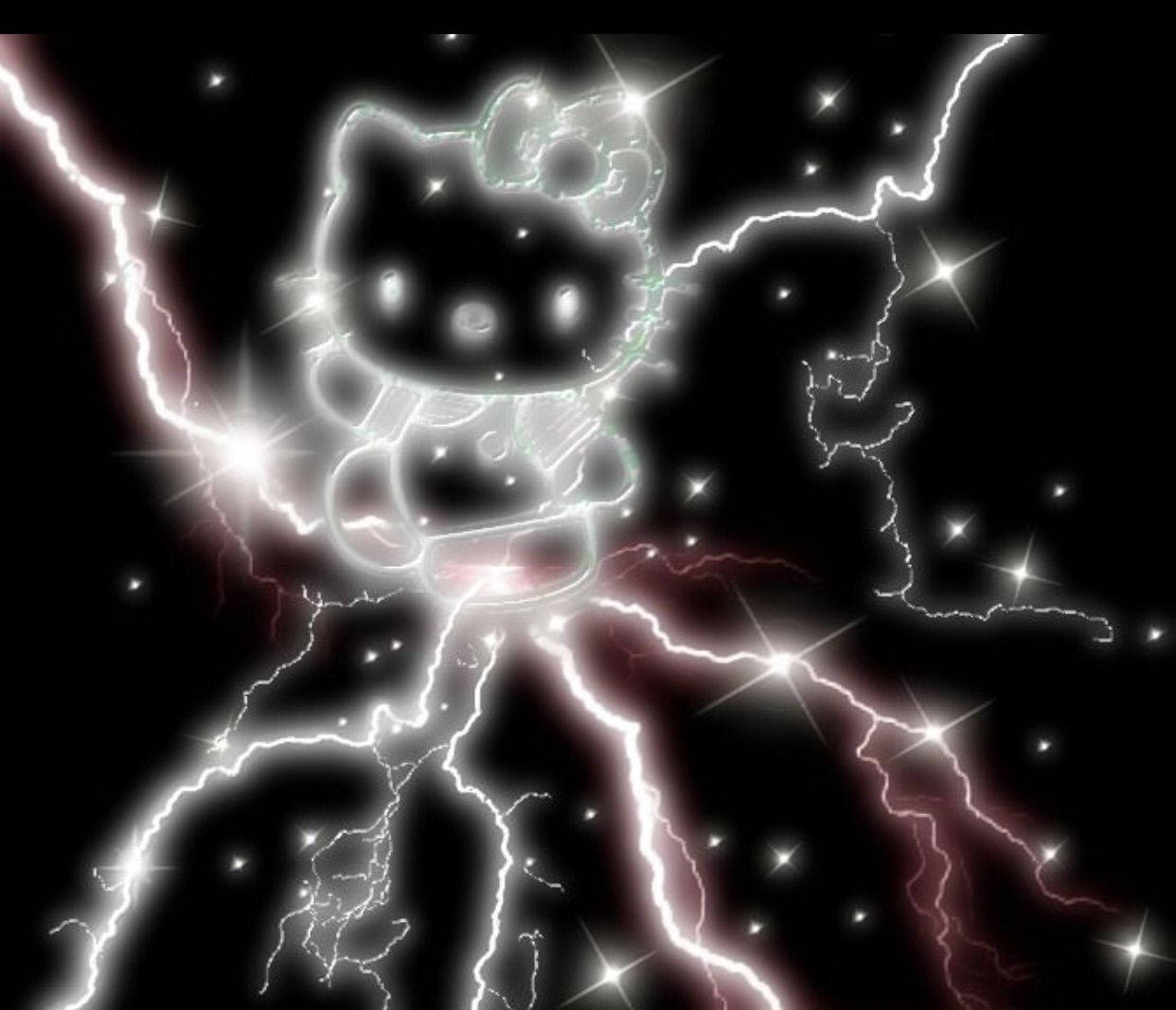 Hello Kitty Гръндж PFP с Мълния Тапет