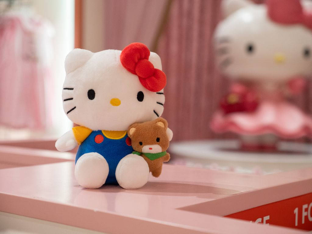 Плюшева анимационна Hello Kitty PFP Тапет