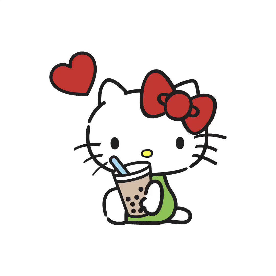 Бълбукащ чай Hello Kitty PFP Тапет