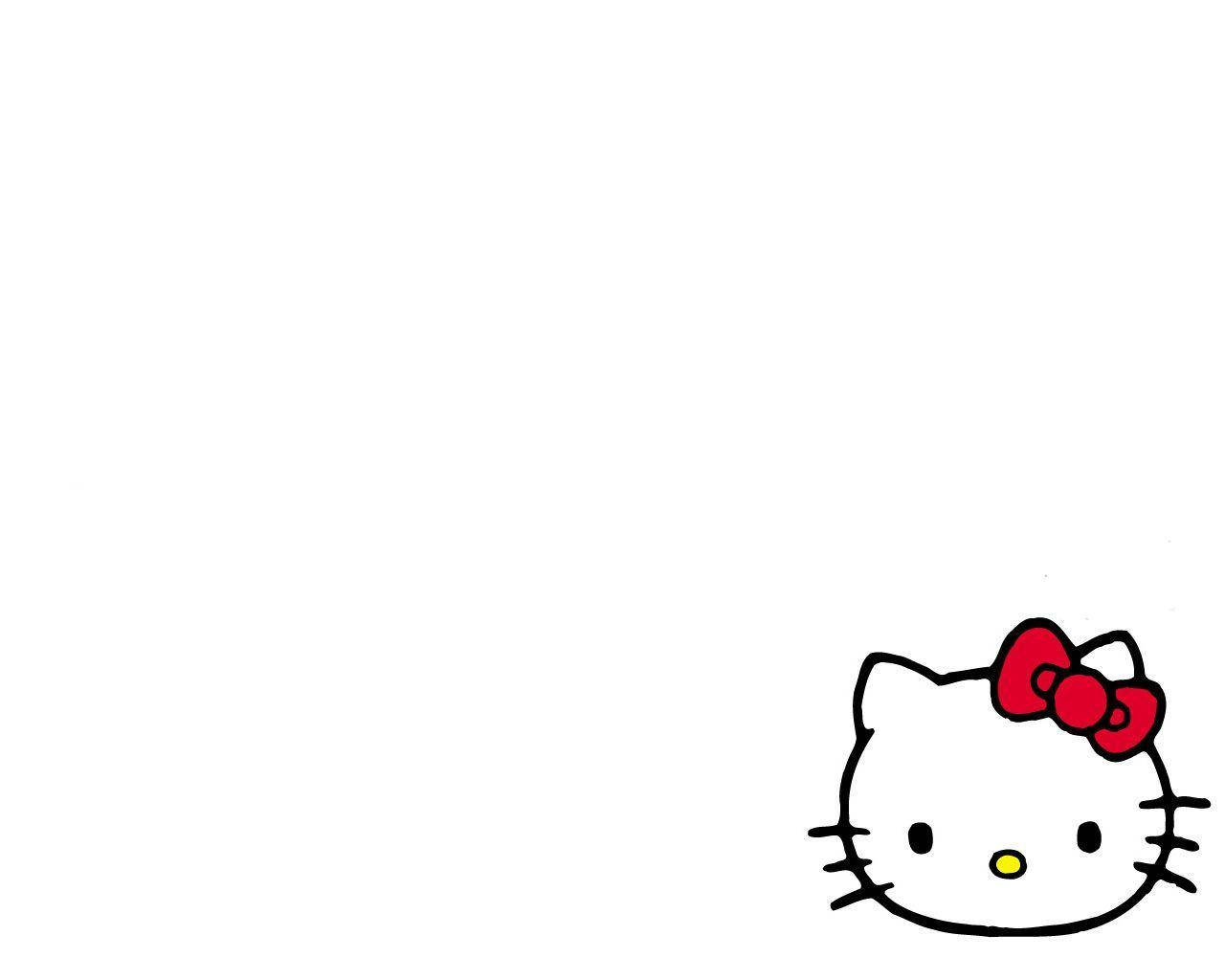 Бял Hello Kitty на цял екран Тапет