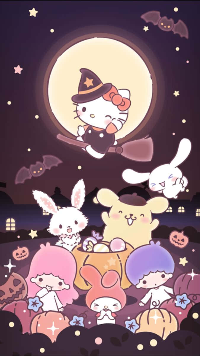Hello Kitty Вещица Хелоуин Sanrio Профилна Снимка Тапет