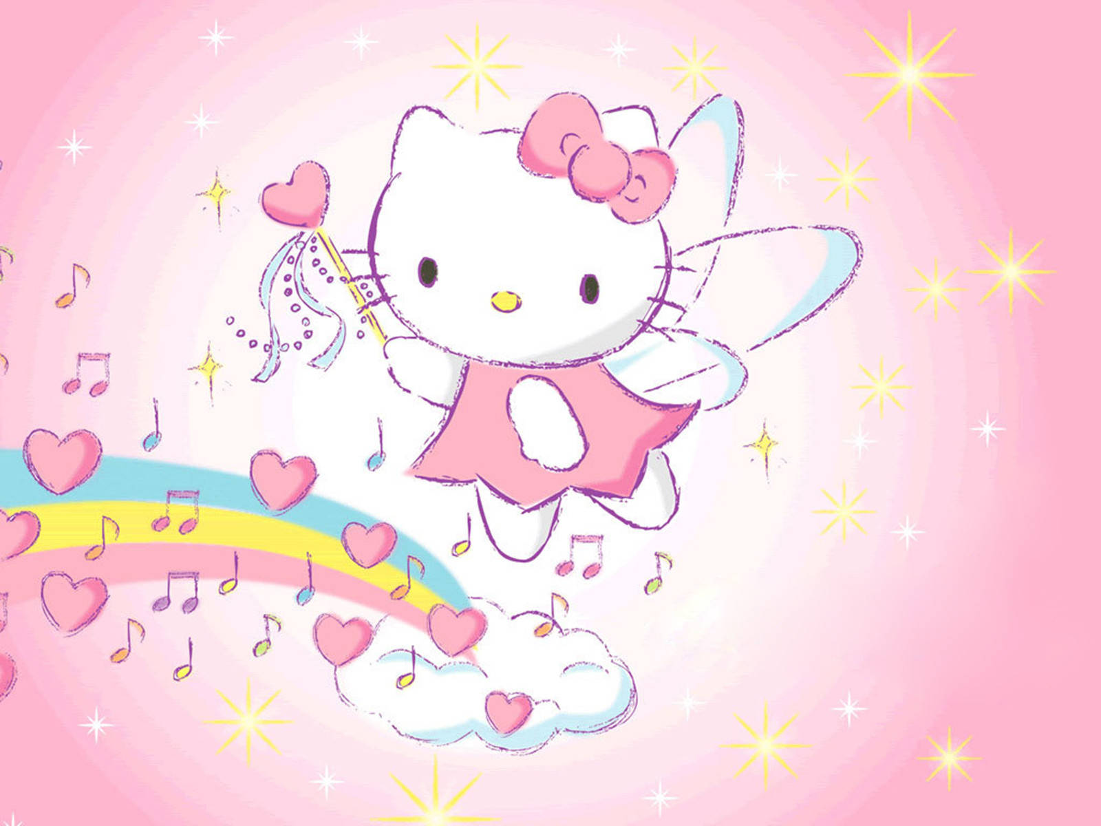 Hello Kitty Музикална Фея за Десктоп от Sanrio Тапет
