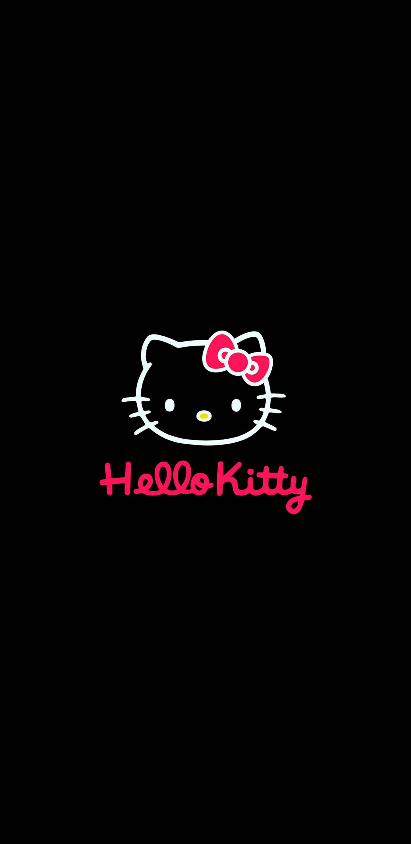 Черен контур на лицето на Hello Kitty Тапет
