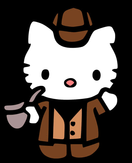 Hello Kitty детективска униформа Тапет