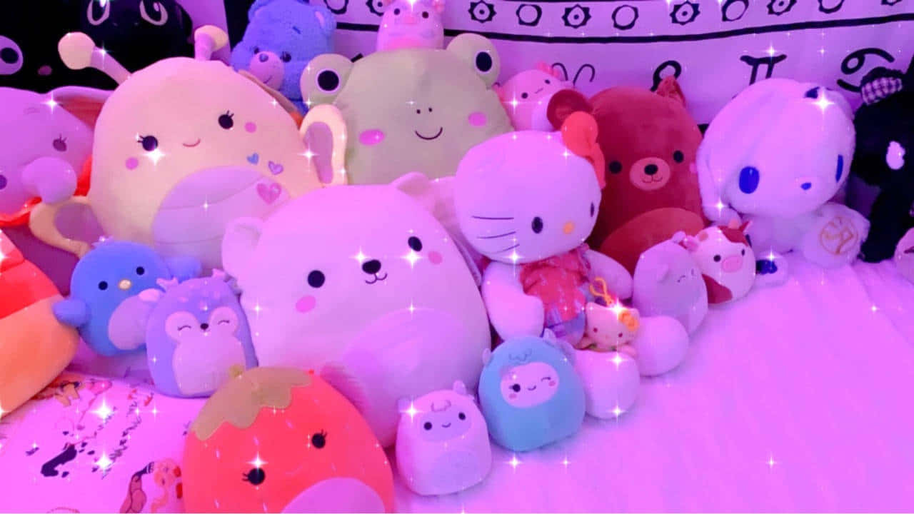 Hello Kitty и герои Squishmallow фон Тапет