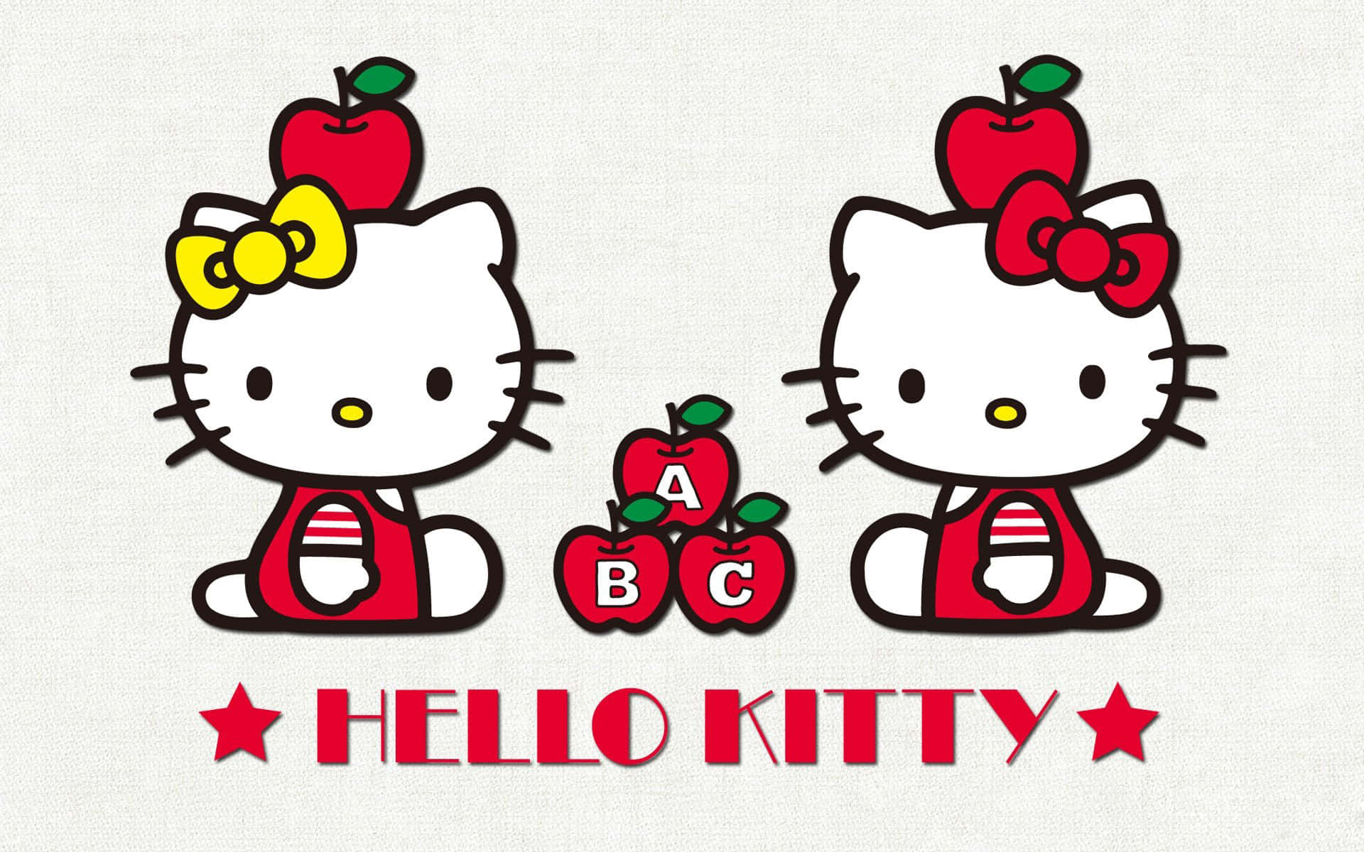 Hello Kitty и Мими на бял фон Тапет
