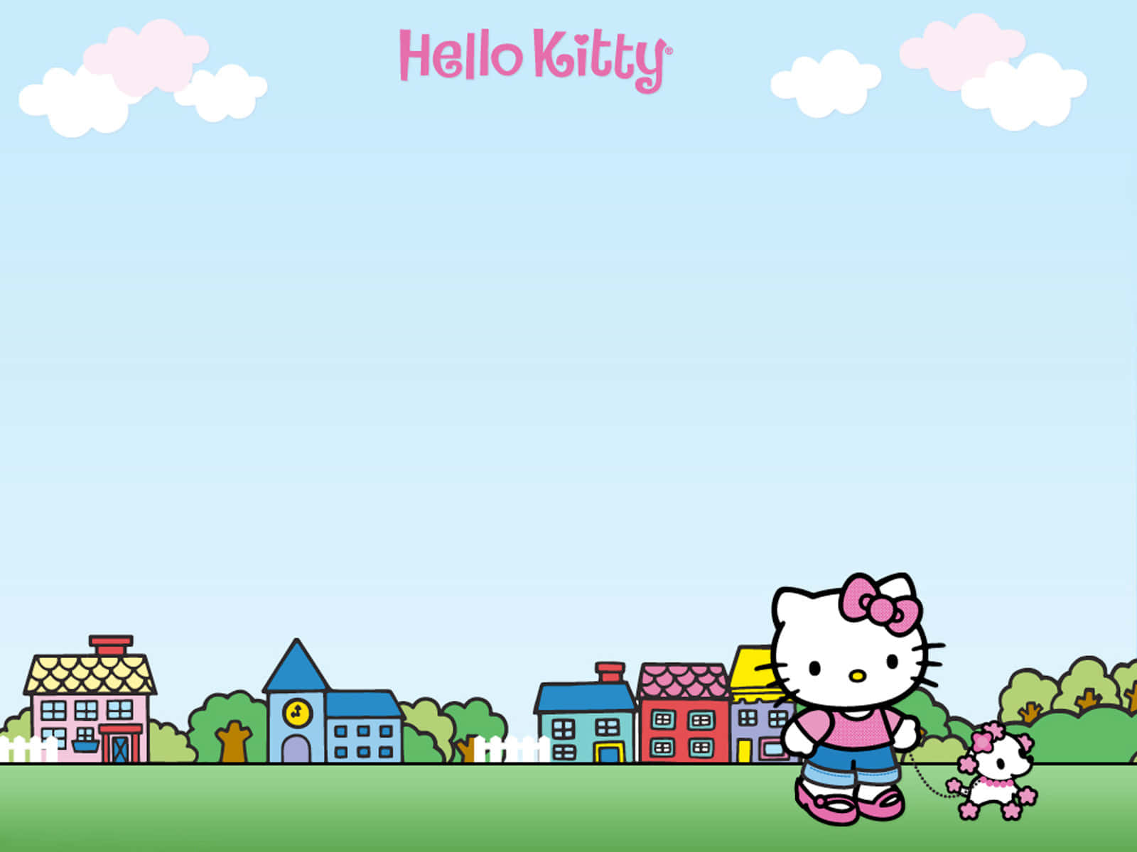 Hello Kitty на фона на поле Тапет