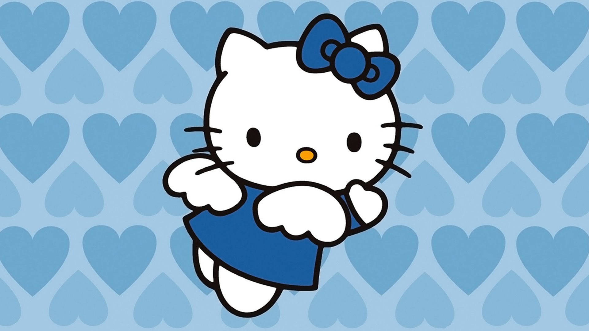 Естетичен Hello Kitty Син Ангел Тапет