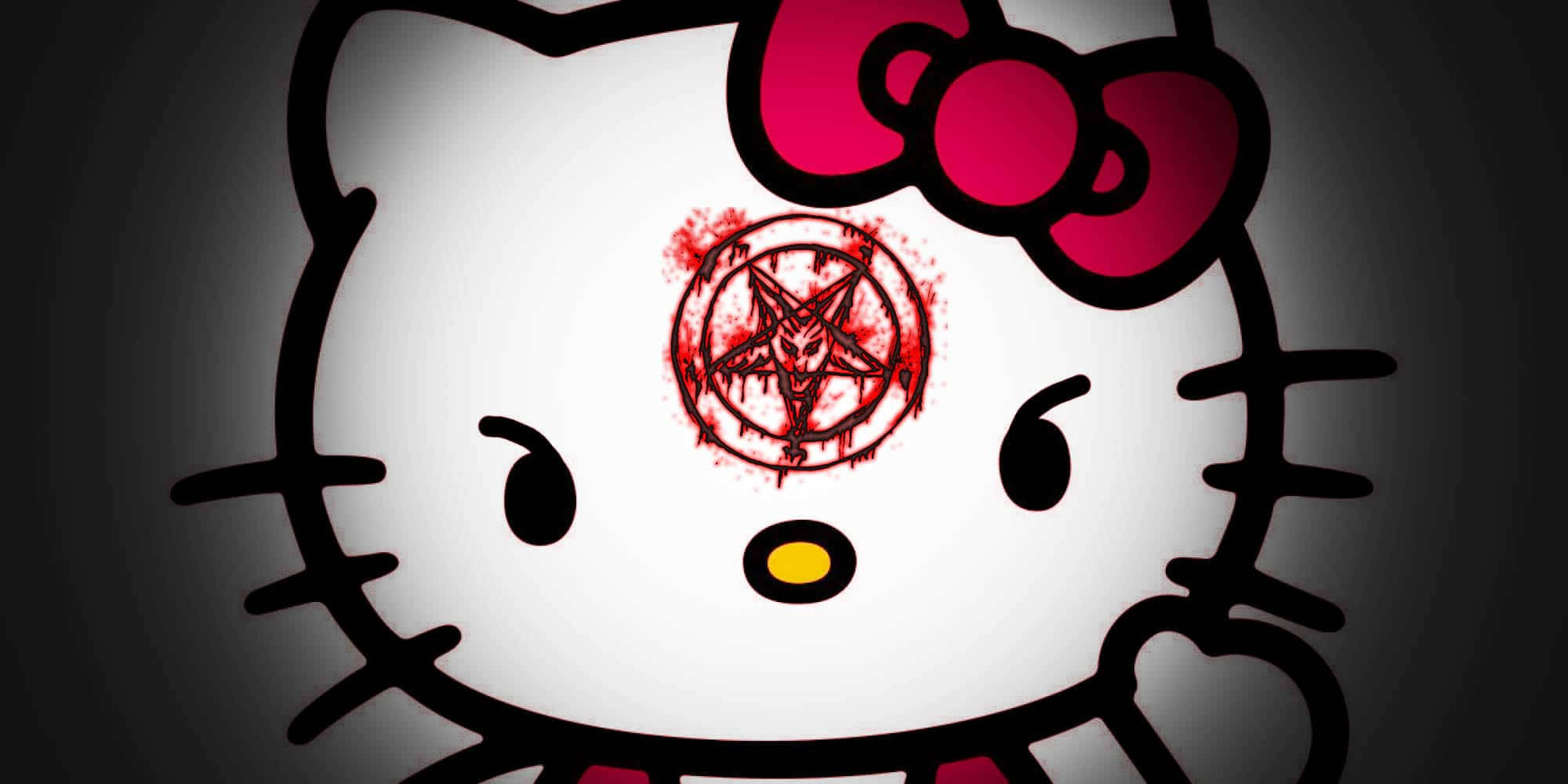 Hello Kitty Хелоуин Кървава Марка Тапет