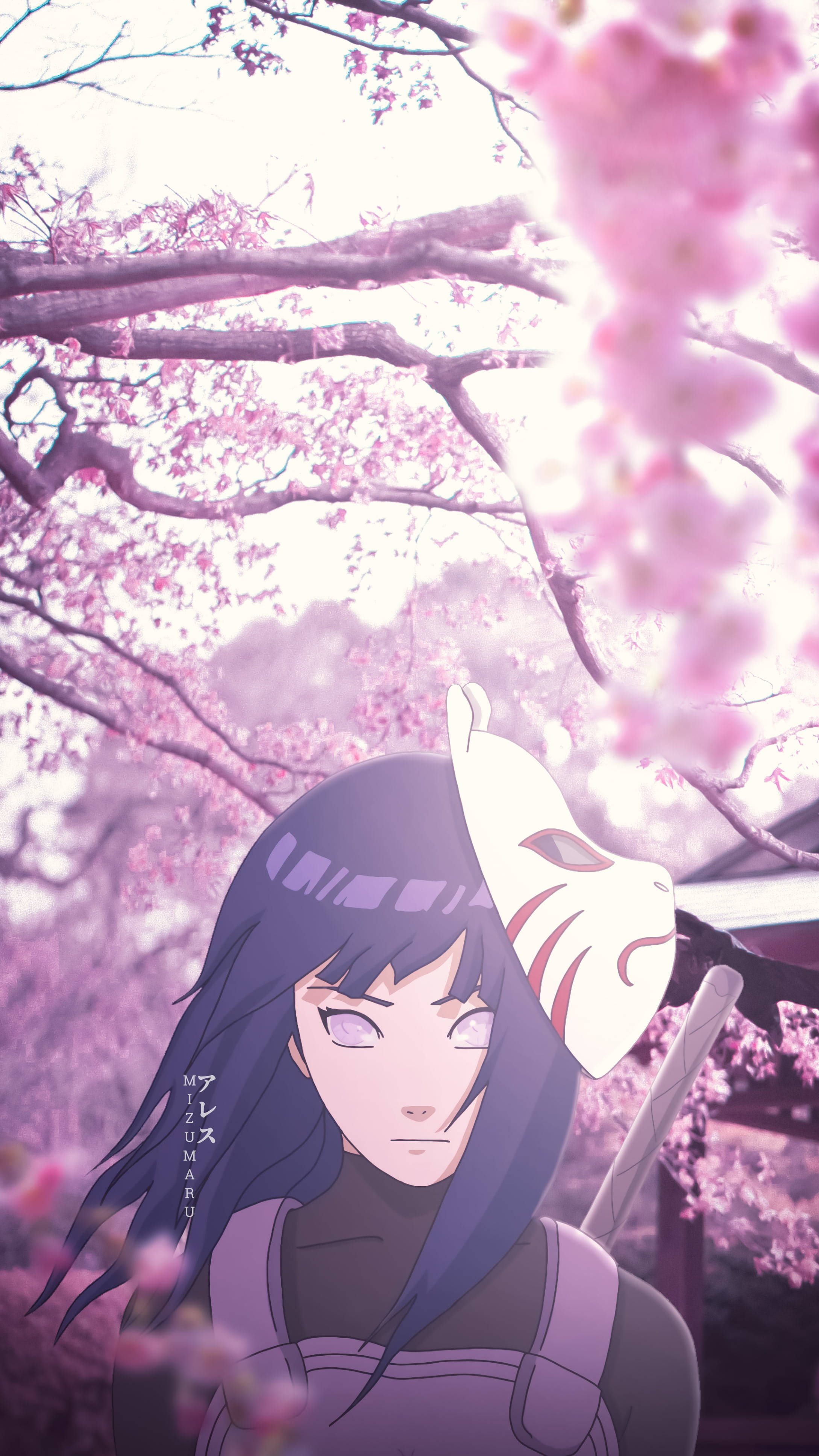 Hinata Hyuga Естетично Аниме Момиче за iPhone Тапет
