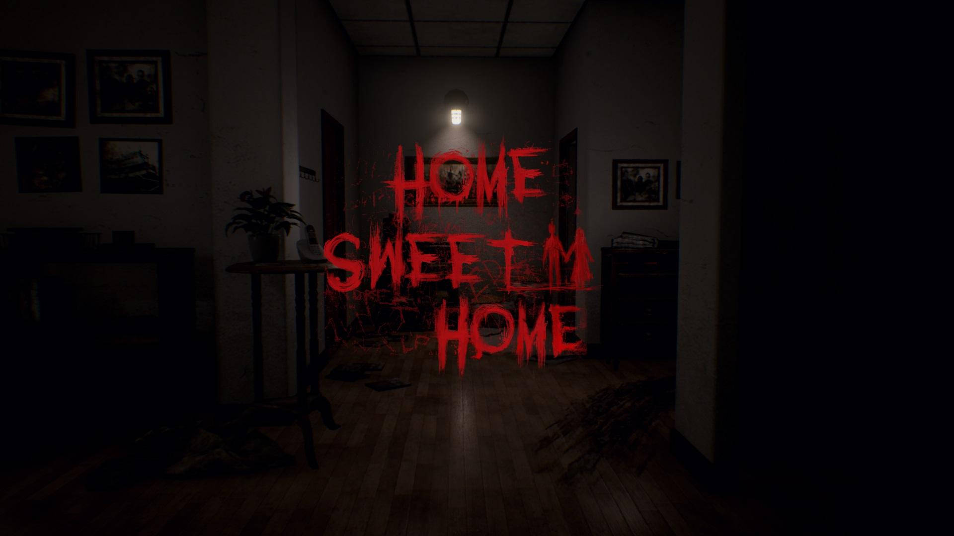 Страшно Home Sweet Home в тъмна стая Тапет