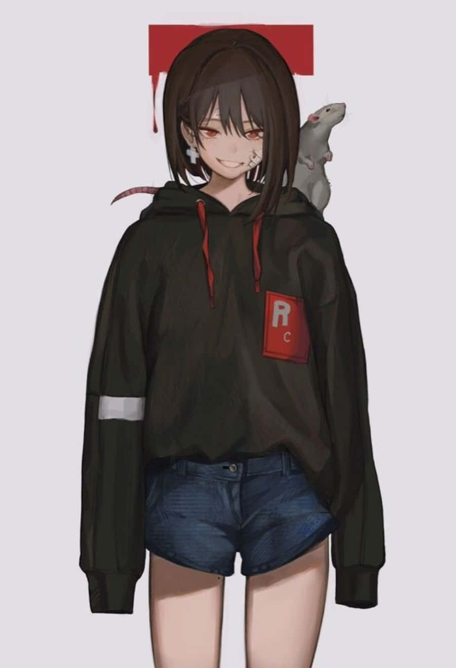 Аниме момиче с нашето стилно hoodie Тапет