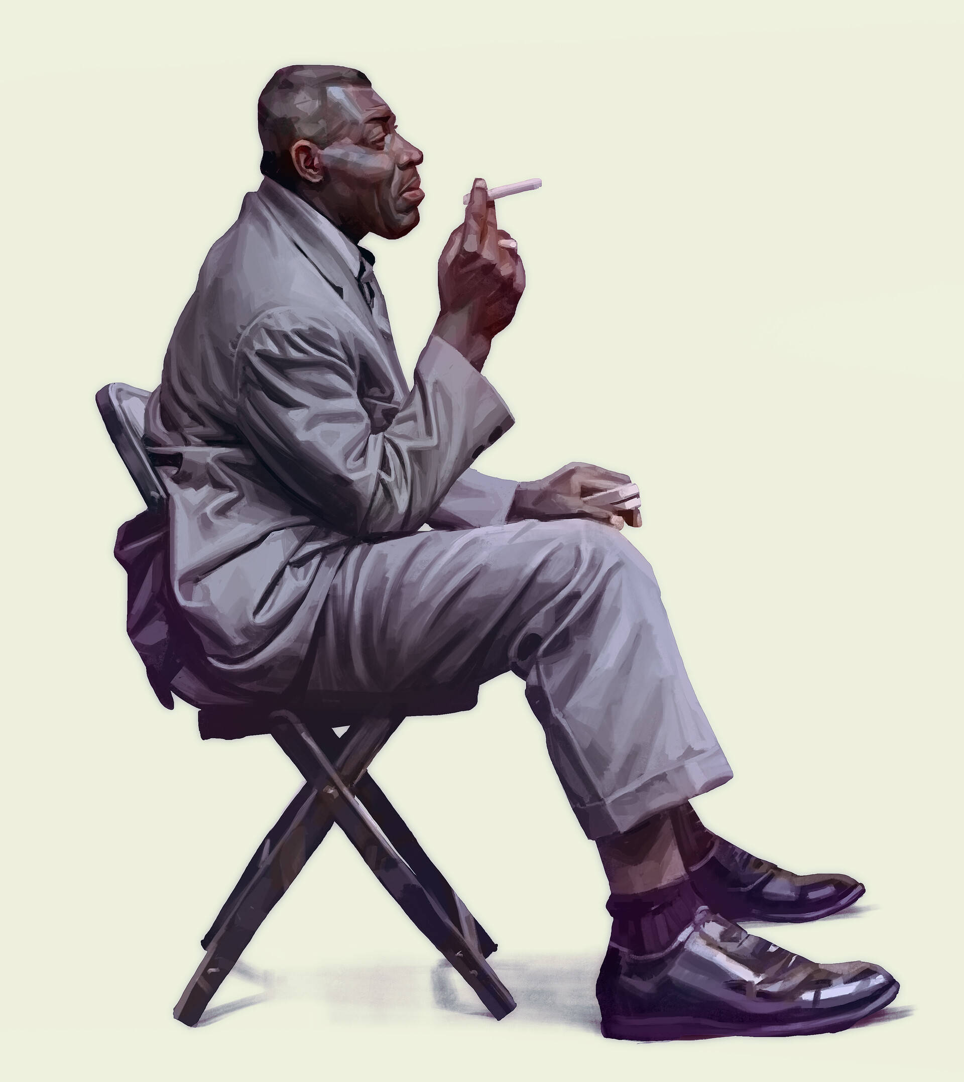 Howlin Wolf Fanart Painting Smoking Тапет