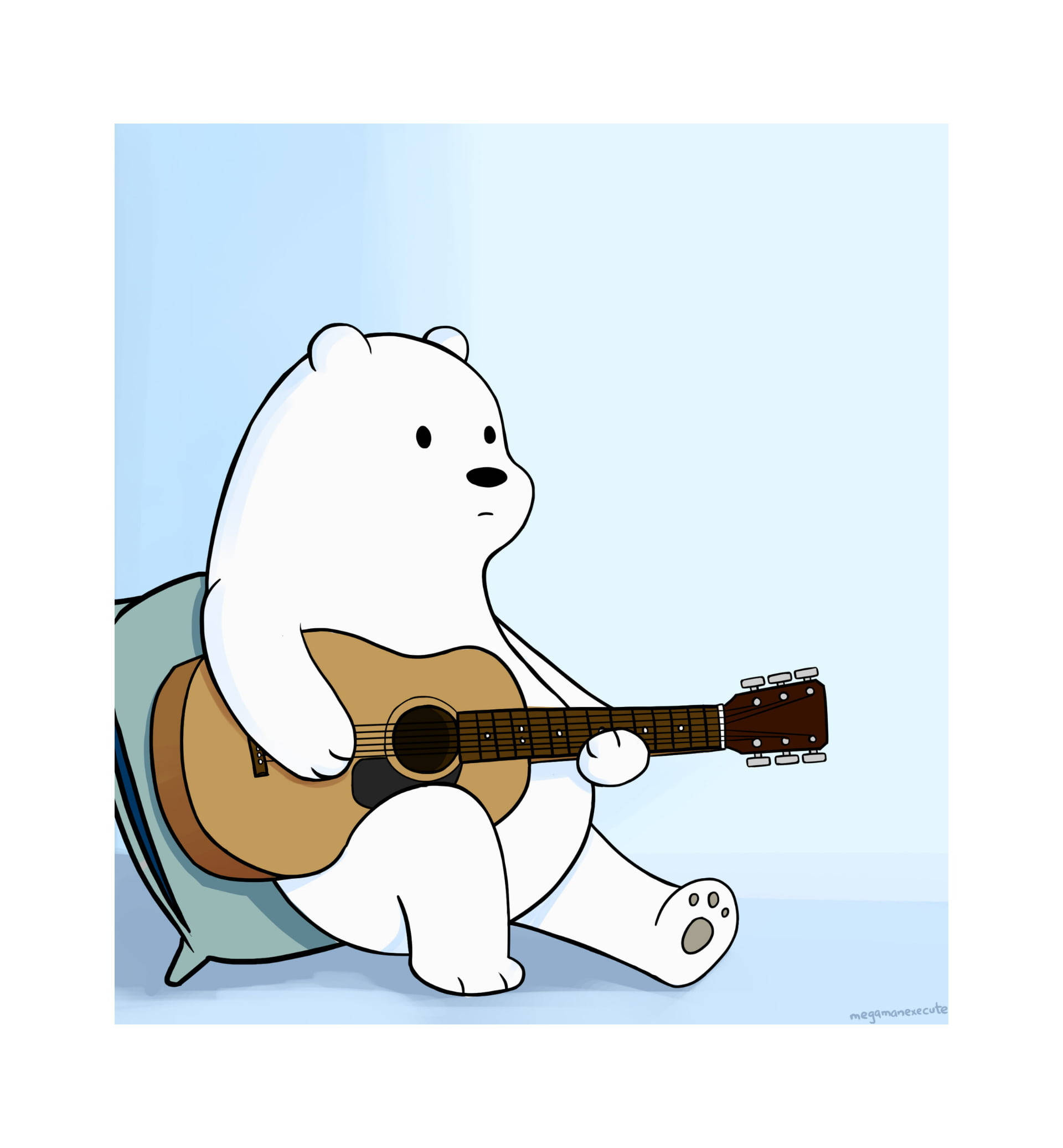 Ice Bear от We Bare Bears свири на китара Тапет