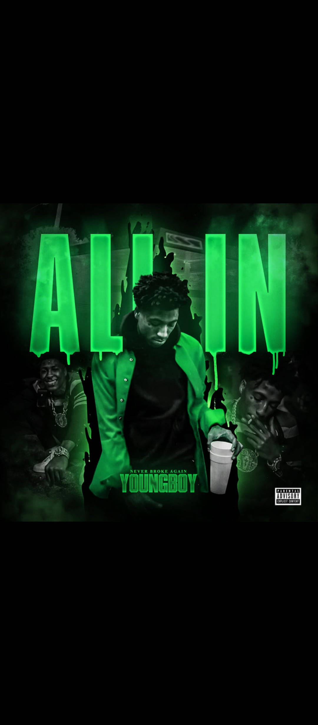 Illuminating Green For NBA Youngboy Logo Тапет