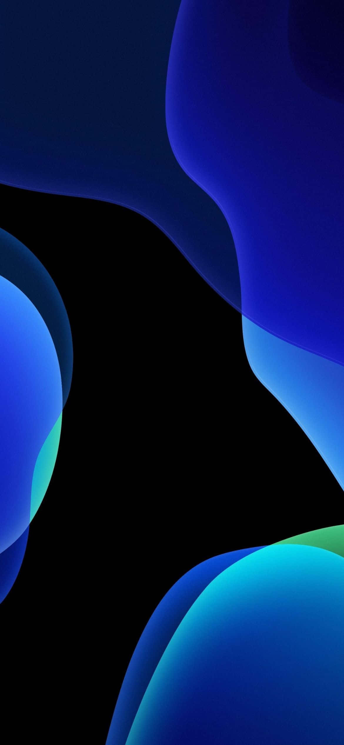 iOS 13 естетичен син и зелен фон Тапет