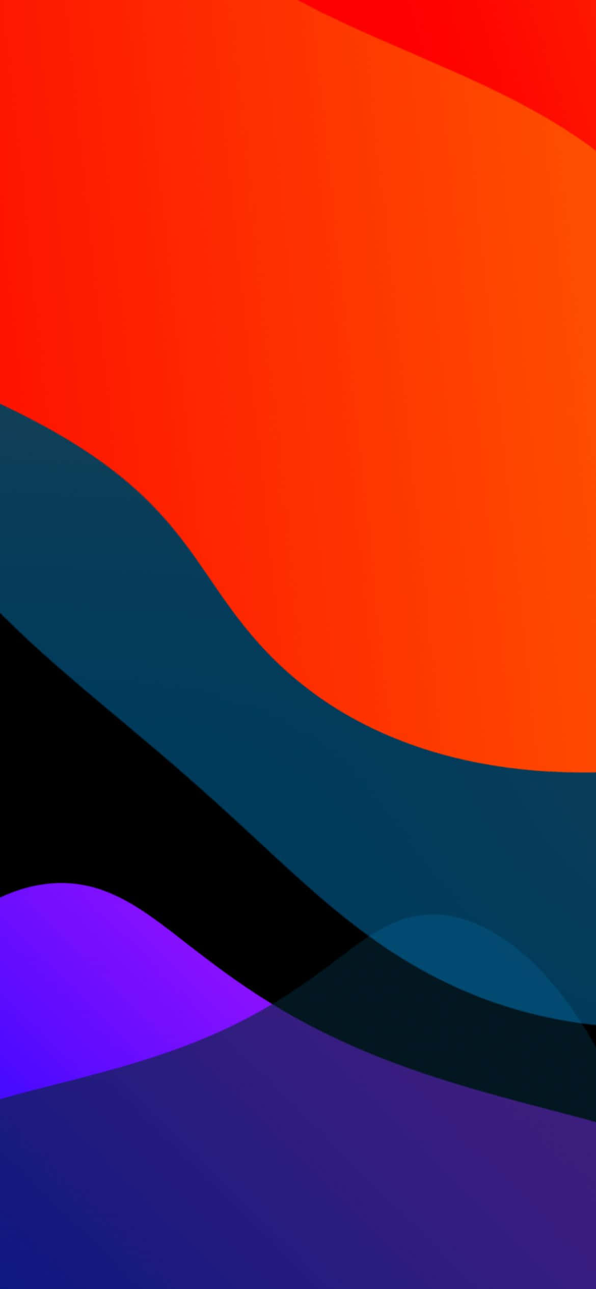 iOS 13 оранжев и син фон Тапет