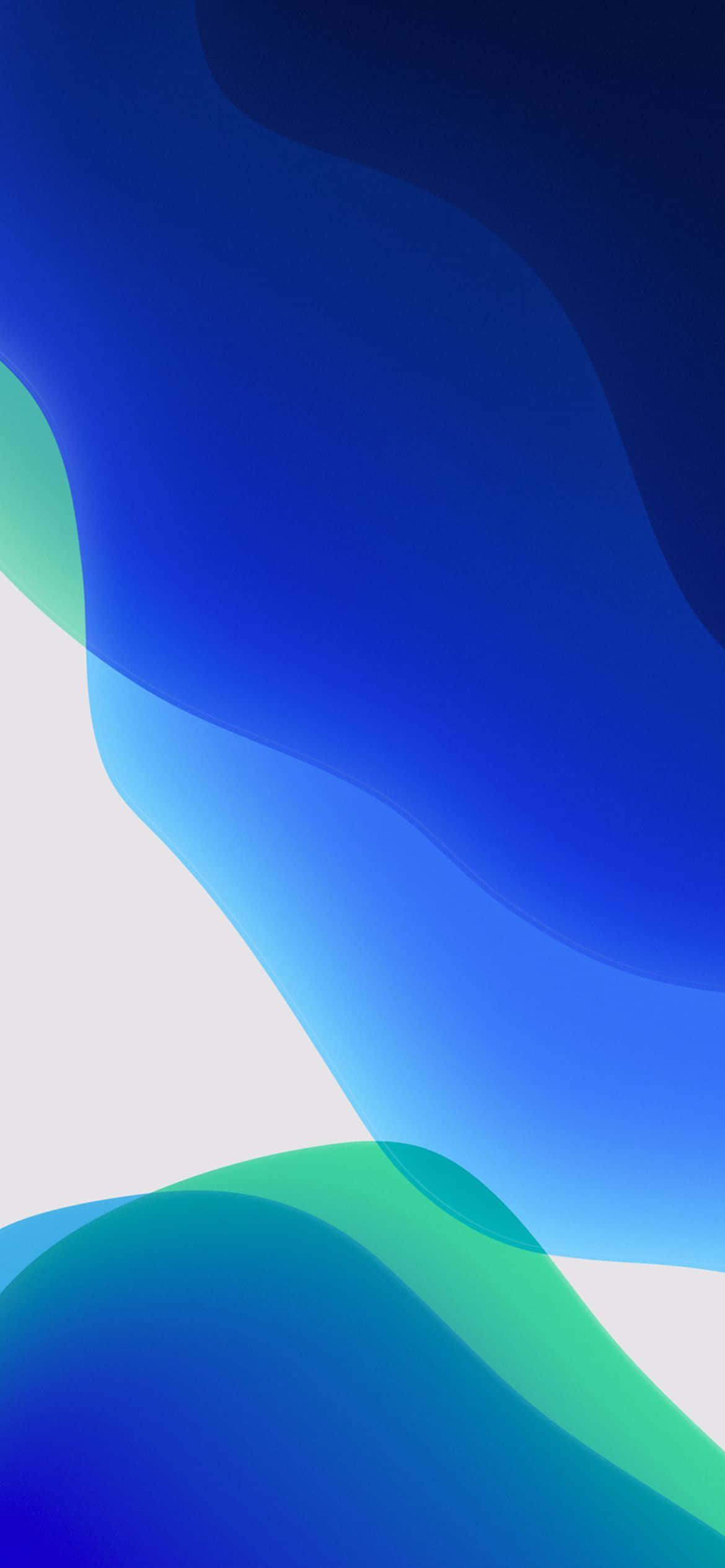 iOS 13 бял син и зелен фон Тапет