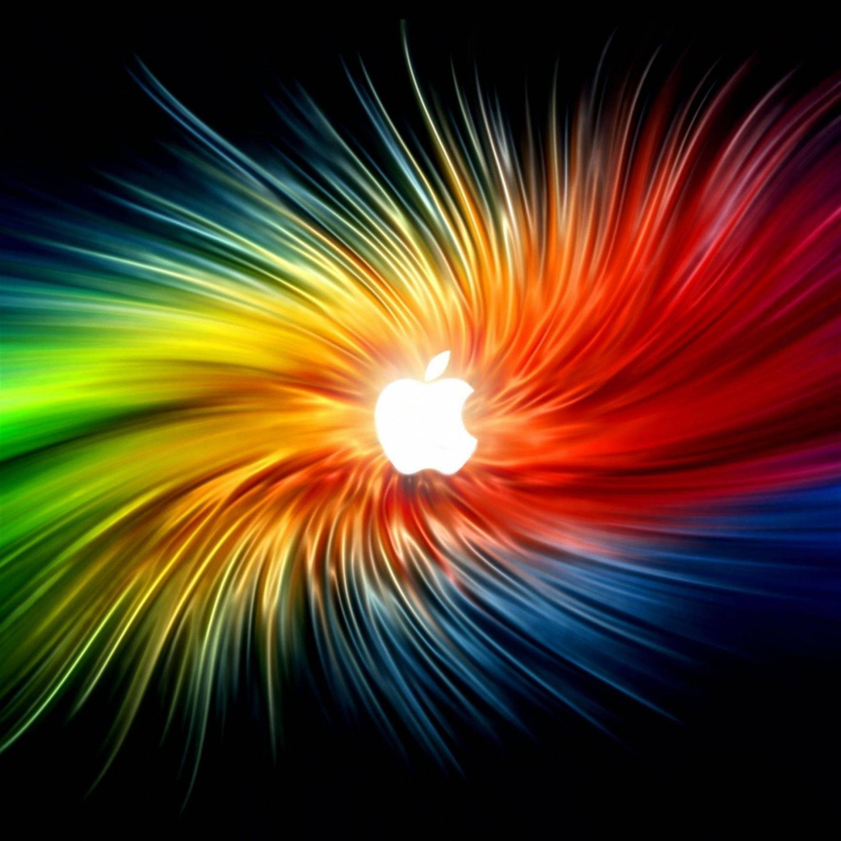 iPad Pro Apple лого върху дъгова кърпа Тапет
