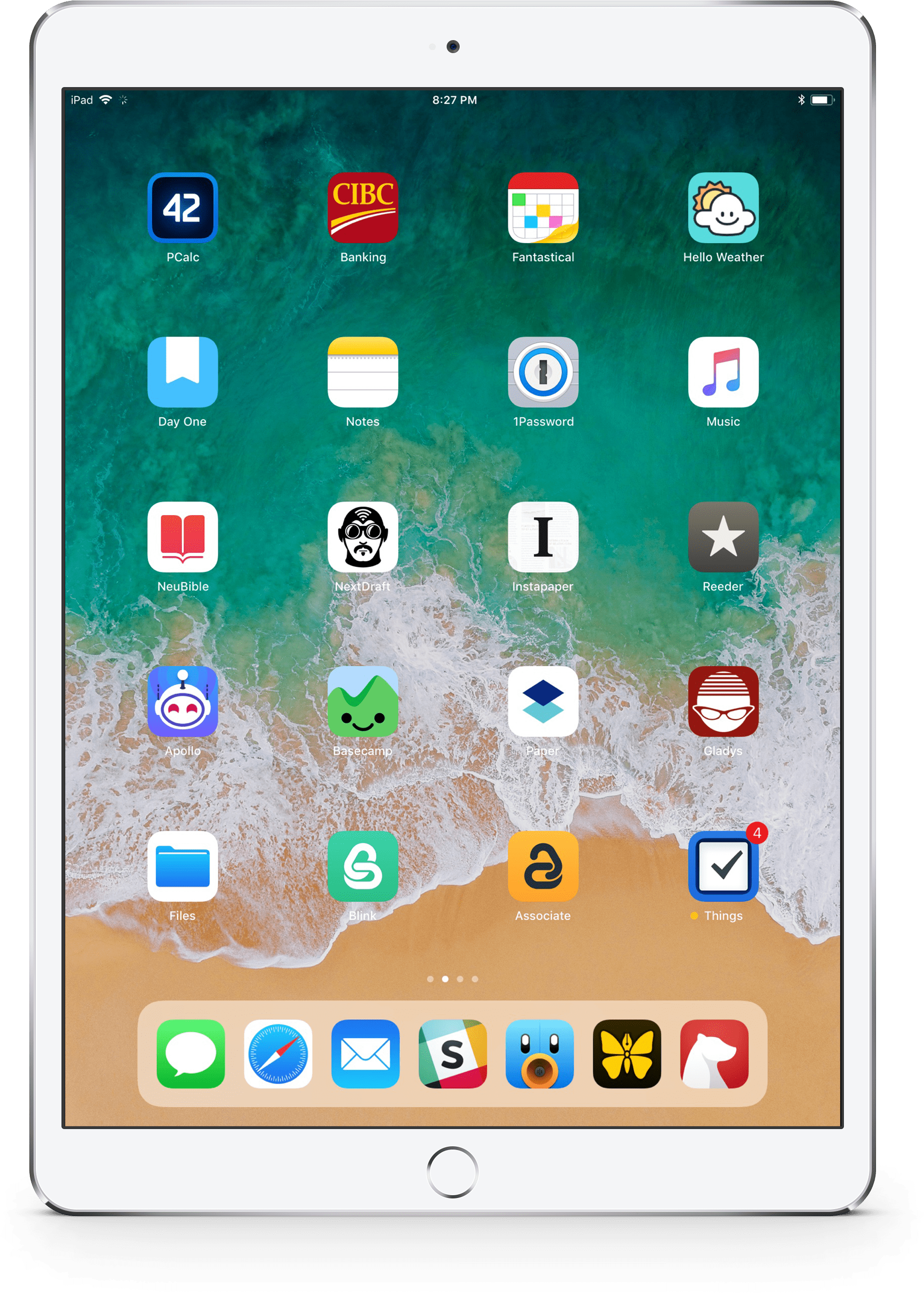 Екран на iPad Pro с начален екран Тапет