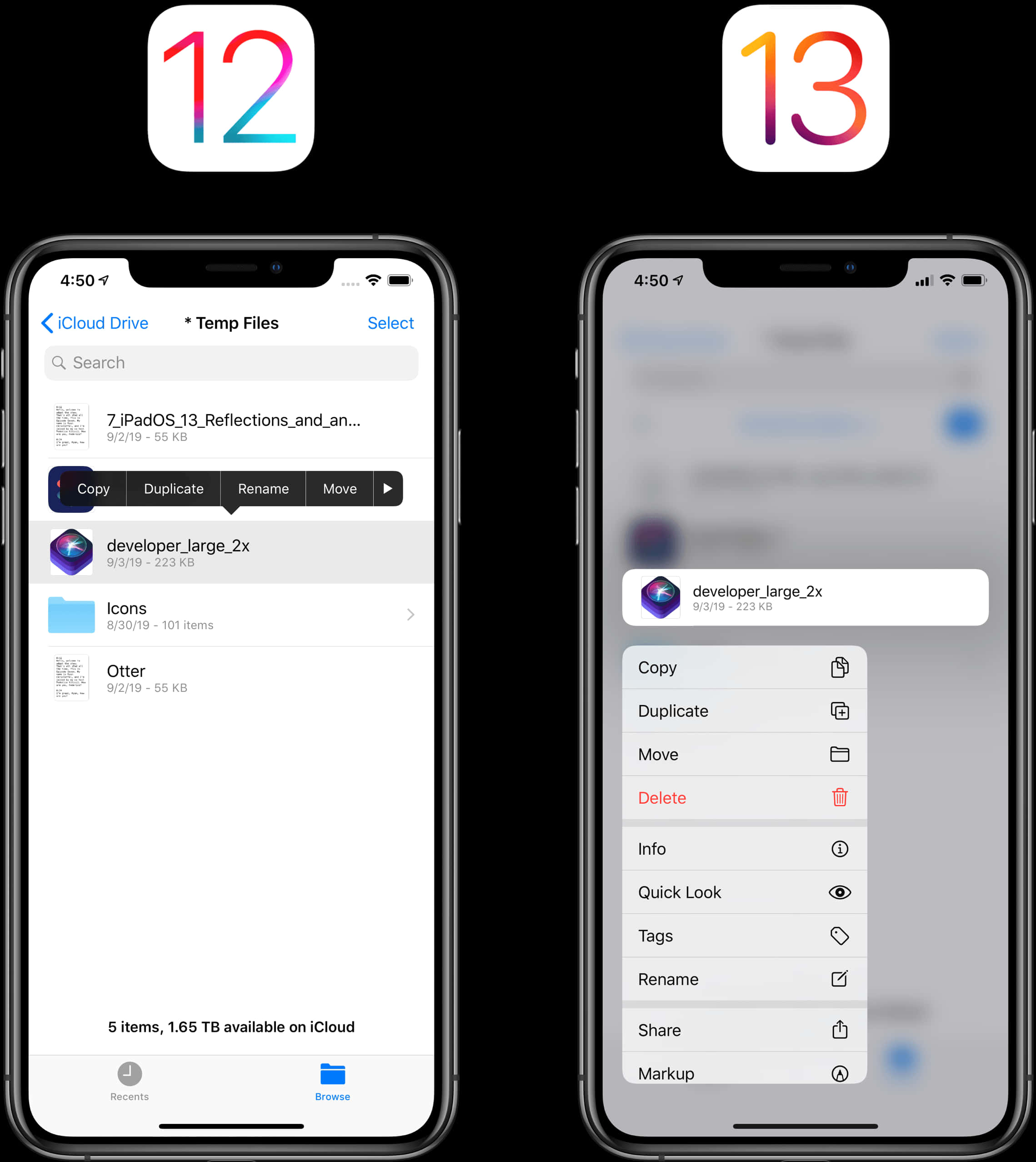 Сравнение iPhone 12 и iPhone 13 Тапет