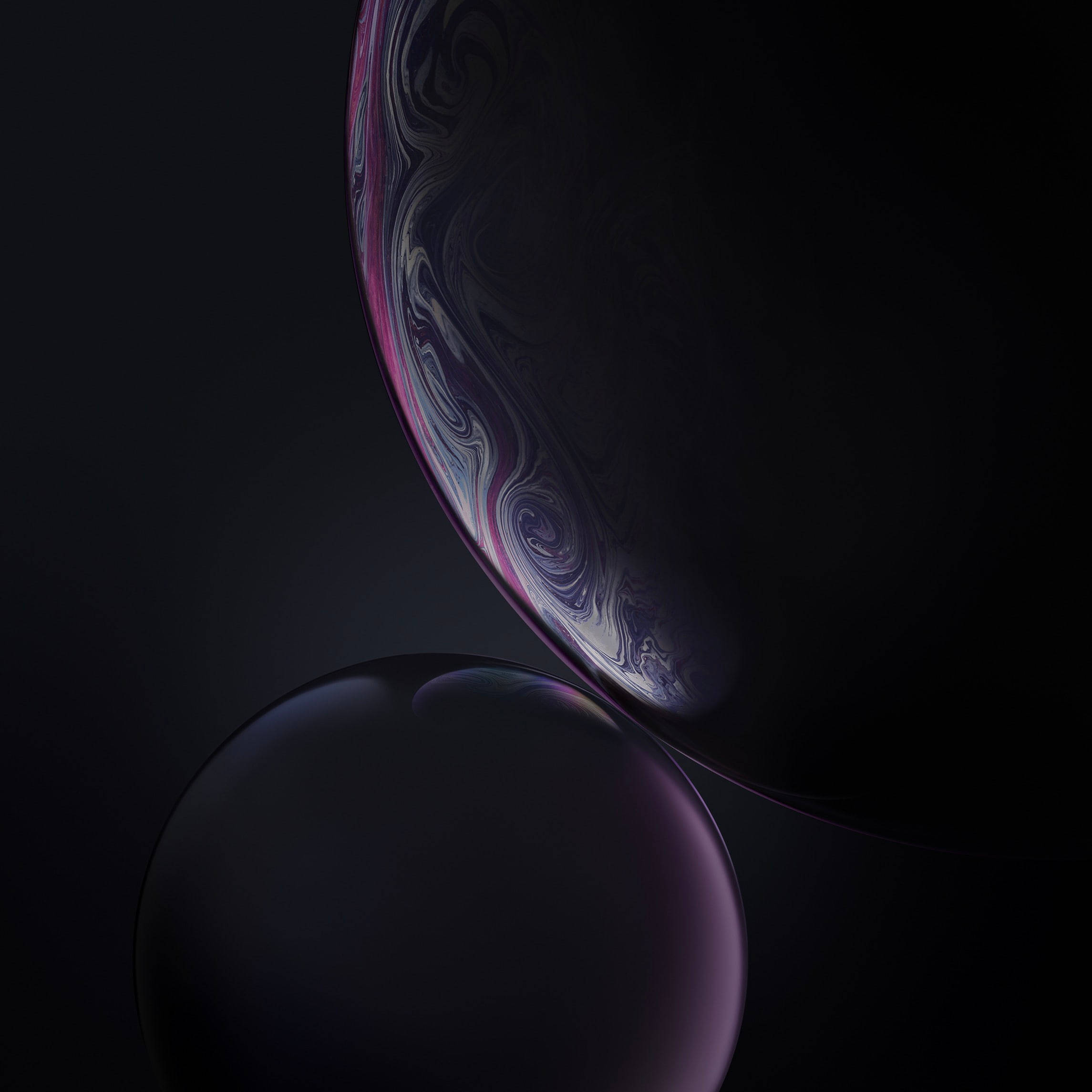 iPhone 12 Stock Тъмновиолетови Мехурчета Тапет