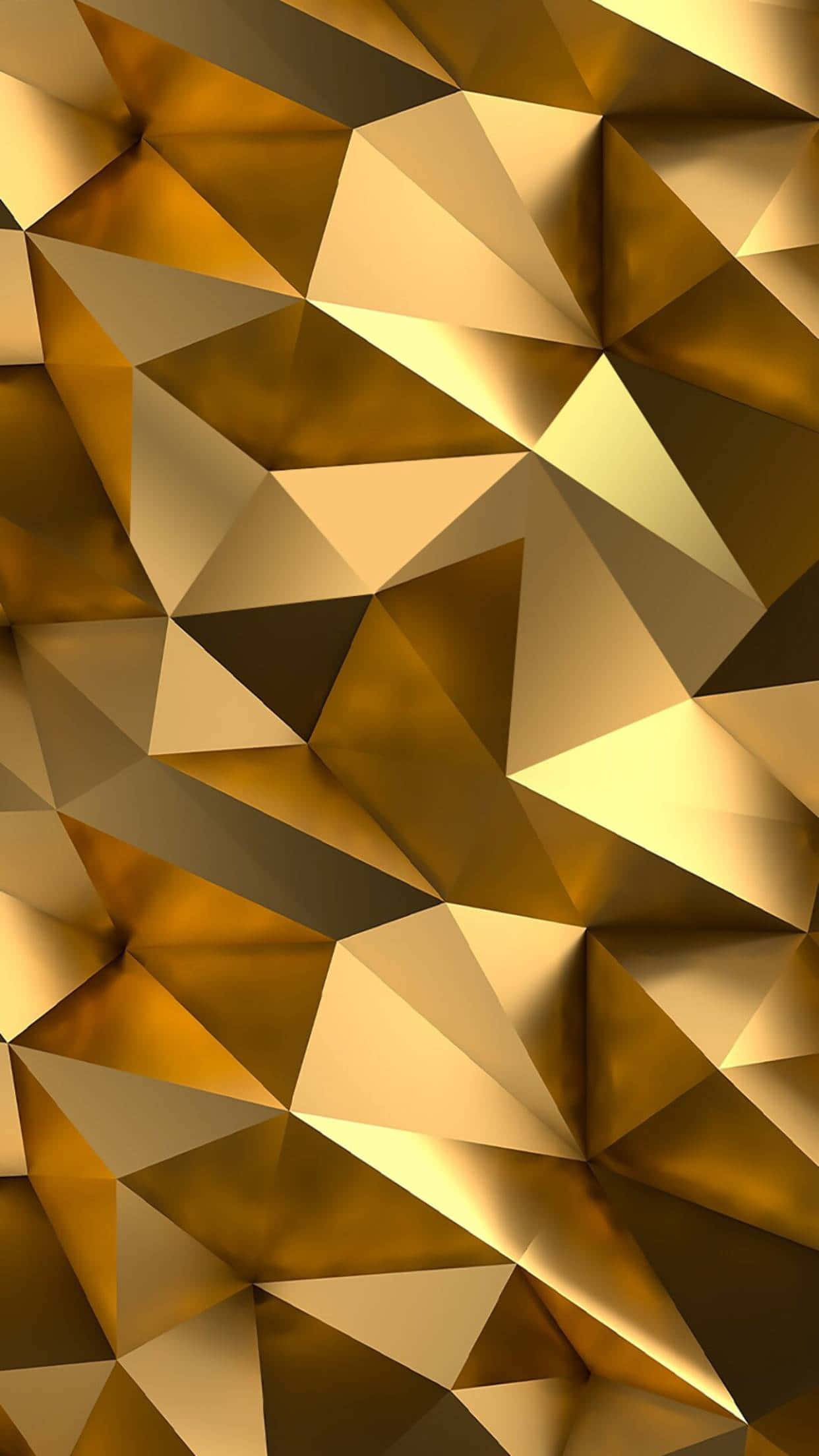 Златен iPhone Геометричен 3D Абстрактен Тапет