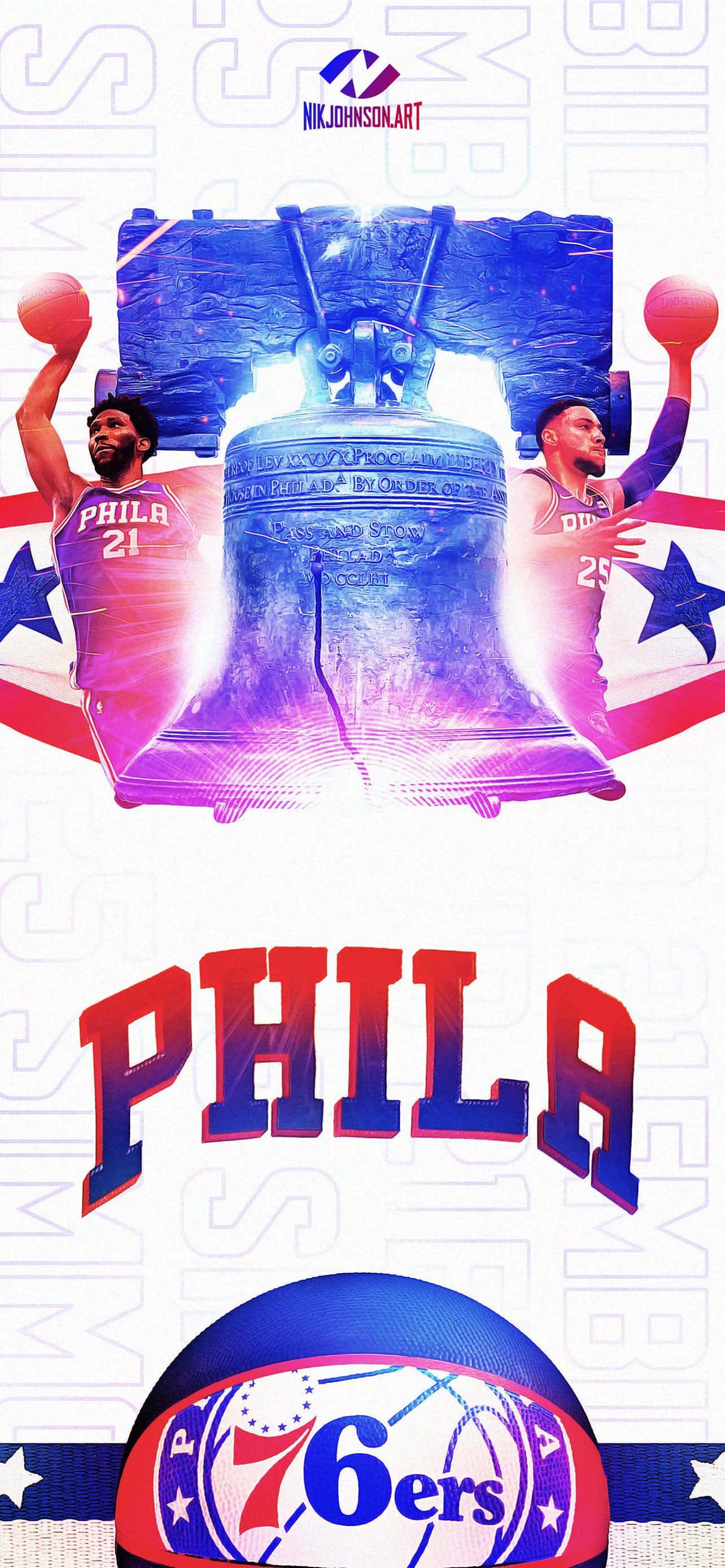 Официален тапет за iPhone от 76ers Тапет