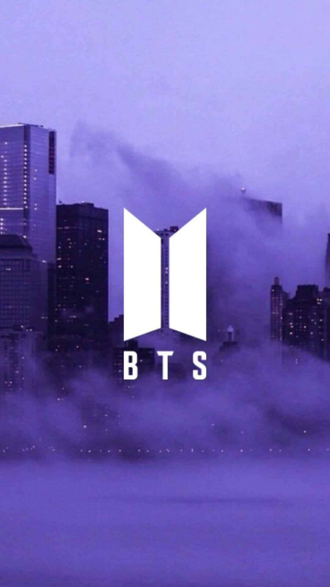 Лавандулова естетика за iPhone с лого на BTS Тапет