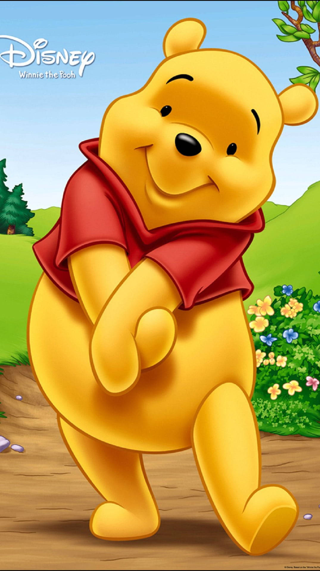 Сладък Уини Пух iPhone Disney лого Тапет