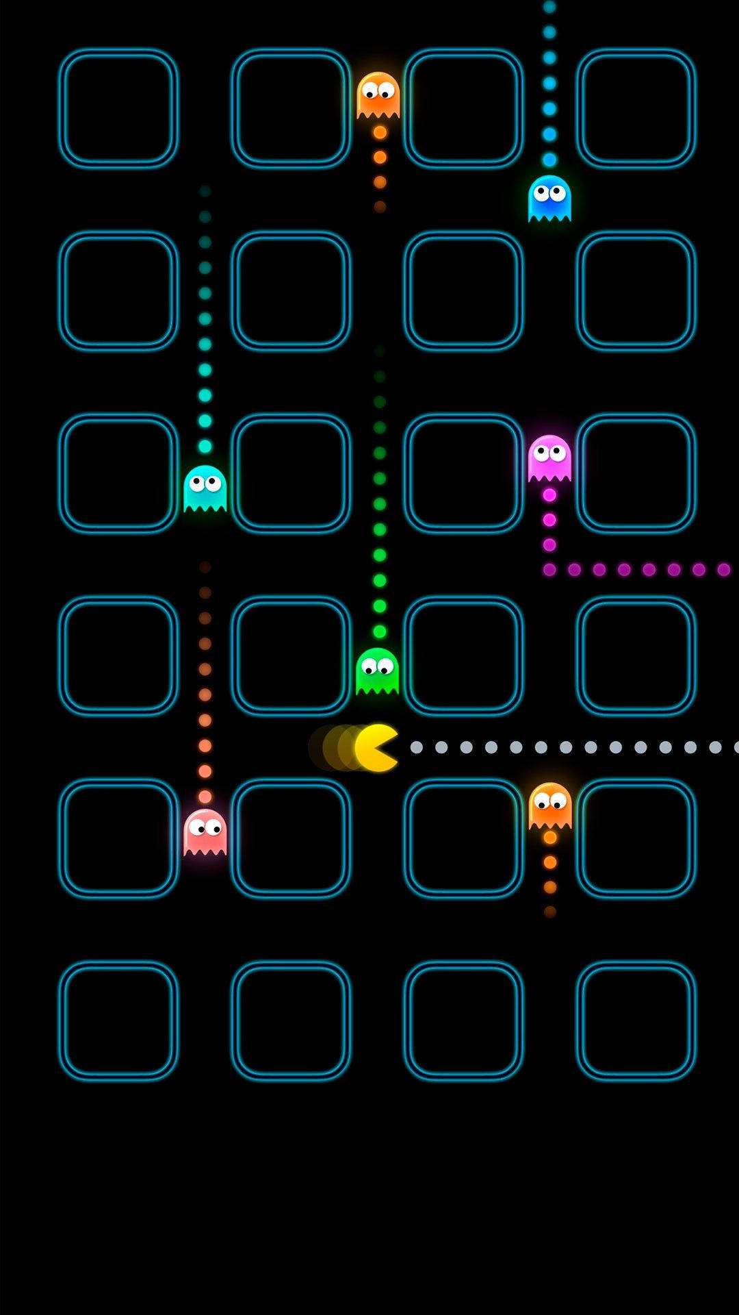 iPhone Gaming Pacman, който яде призраци Тапет