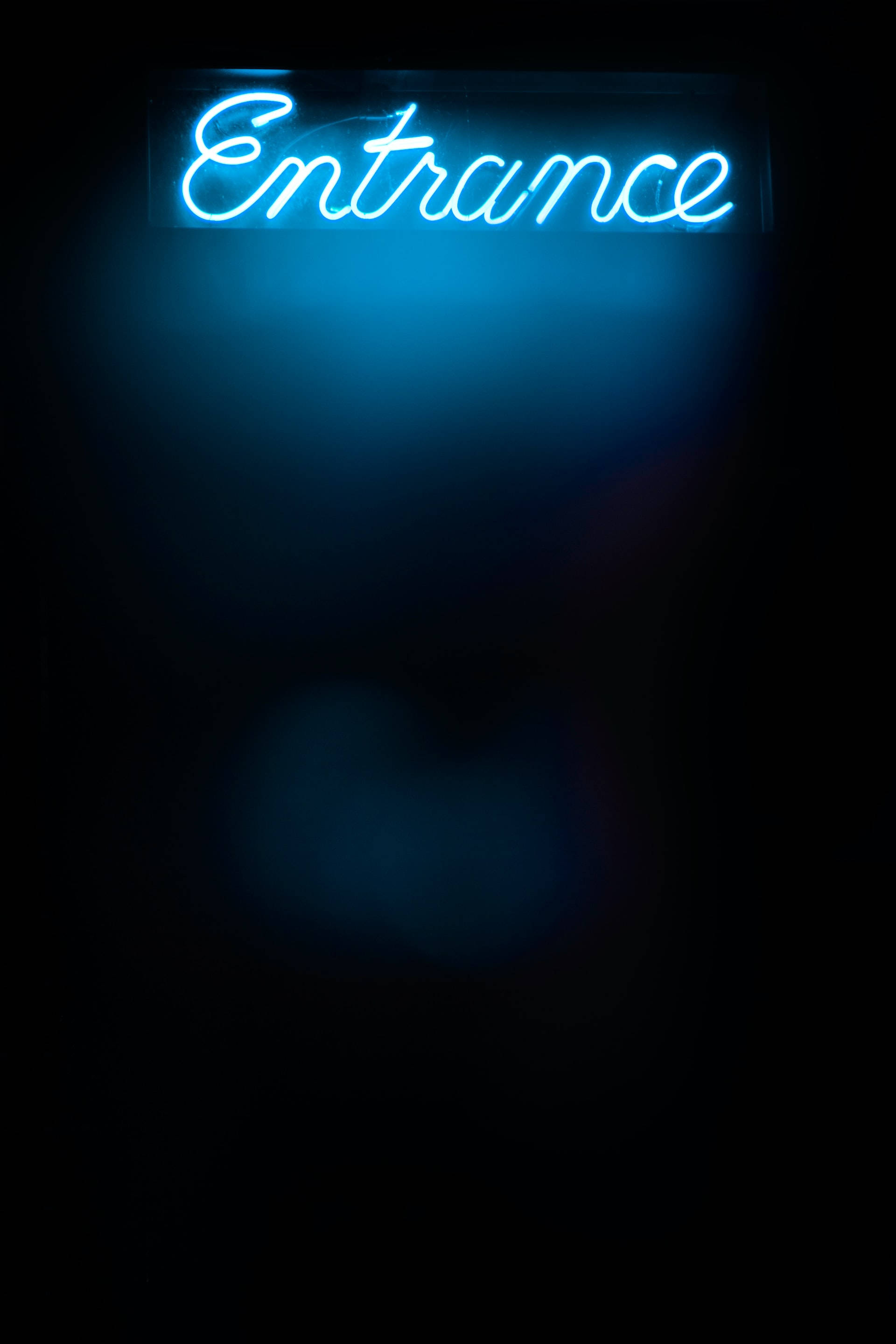Входен знак в неоново син iPhone Тапет