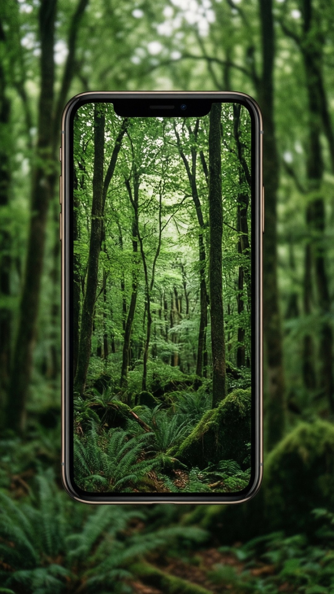 Отразяваща гора iPhone X Тапет