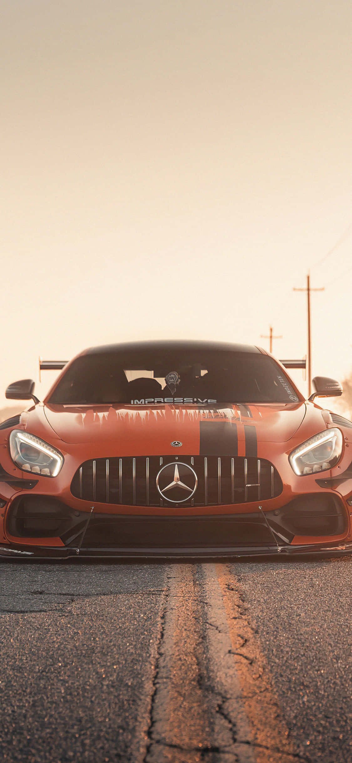 iPhone X Amg Gt-r Фон Оранжев Пред AMG GT Тапет